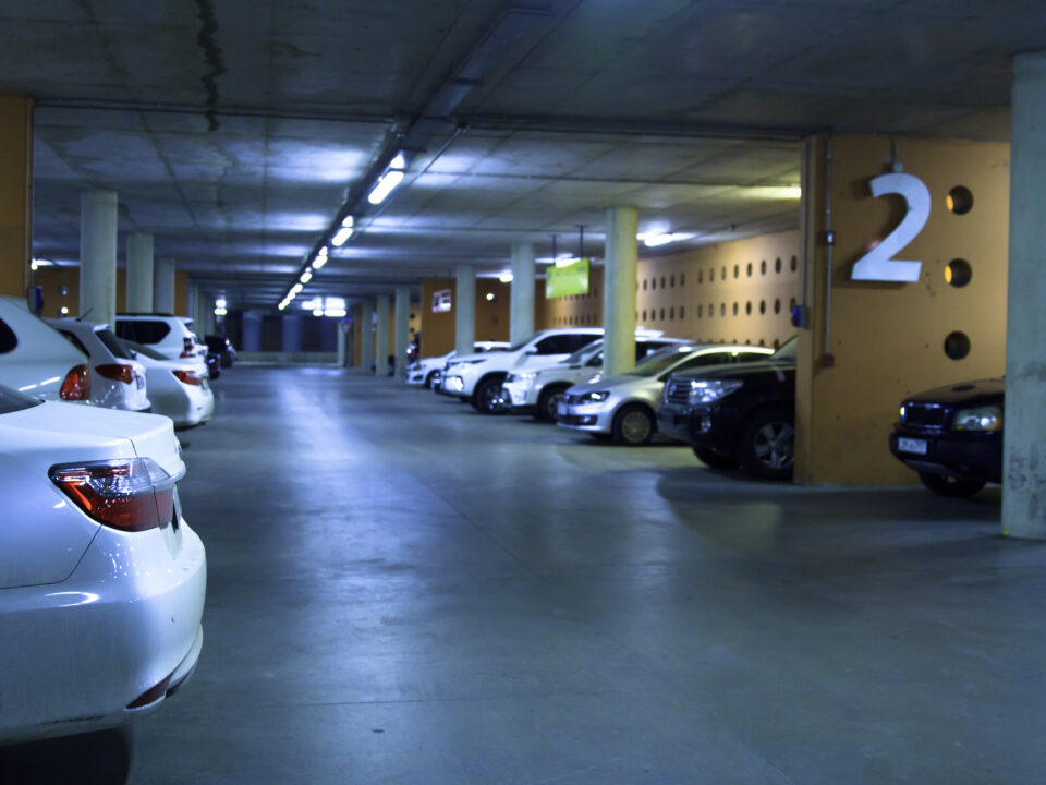 cars in parking garage